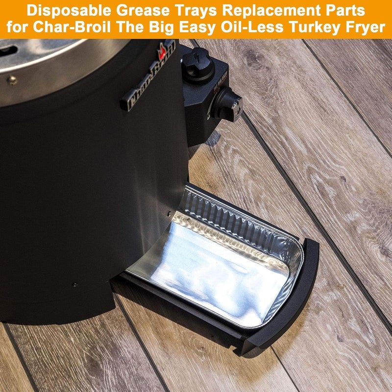 BBQ-PLUS Aluminum Drip Pans for Char-Broil 9328812P06 2425514W12 Accessories, Disposable Foil Drip Pan Liners Replacement Parts for Char-Broil Big Easy Oil-Less Turkey Fryer, 15 Packs - Image 5